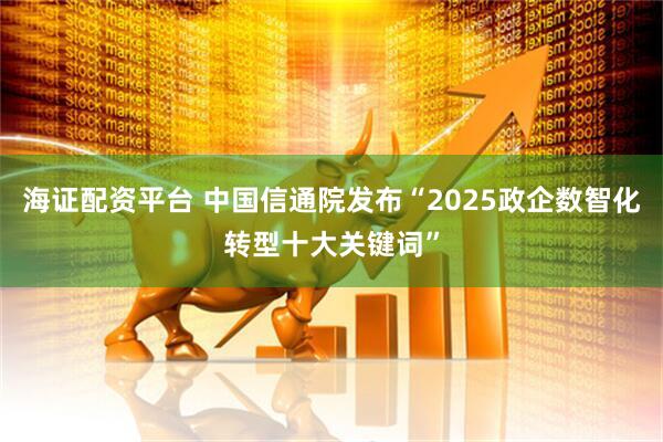海证配资平台 中国信通院发布“2025政企数智化转型十大关键词”