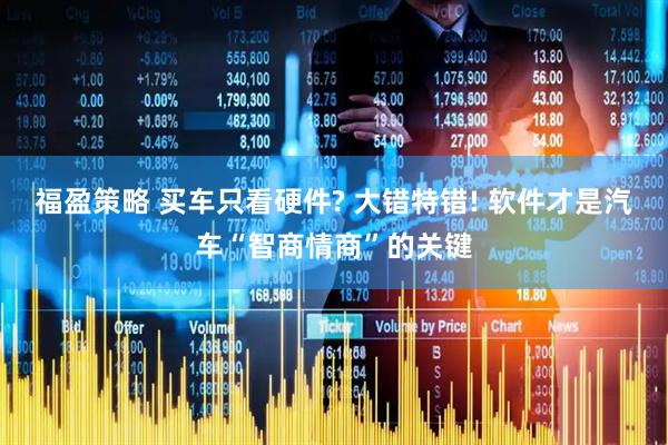 福盈策略 买车只看硬件? 大错特错! 软件才是汽车“智商情商”的关键